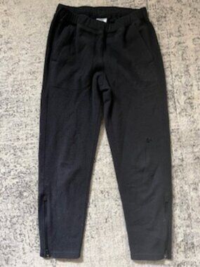 🧡3/15 REI Black Fleece Pants Kids Unisex Zippers at the bottom Boys S 8